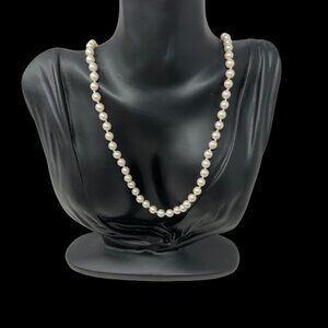 Liz & Co Faux Pearl Necklace Single‎ Strand Knotted Classic